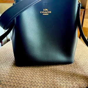 Coach Bucket-Style Bag with handle and shoulder strap, Black